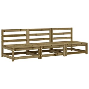 vidaXL Canapés de jardin sans accoudoirs 3 Pièces bois de pin imprégné
