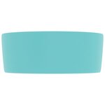 vidaXL Lavabo rond de luxe Vert clair mat 40x15 cm Céramique