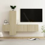 vidaXL Ensemble de meubles TV 3 Pièces Chêne sonoma Bois d'ingénierie