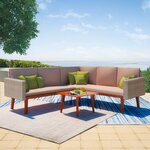 vidaXL Salon de jardin 4 Pièces avec coussins Résine tressée Gris