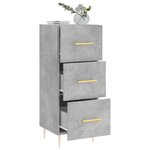 vidaXL Buffet Gris béton 34 5x34x90 cm Bois d'ingénierie