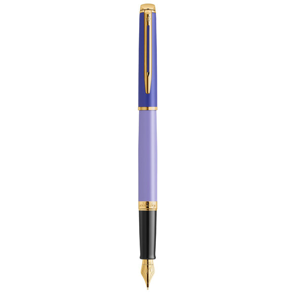 Stylo plume waterman hémisphère  laque violette  finition en plaqué or  plume fine plaqué or  coffret cadeau