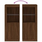 vidaXL Buffet avec lumières LED chêne marron 41x37x100 cm