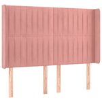 vidaXL Tête de lit avec oreilles Rose 147x16x118/128 cm Velours