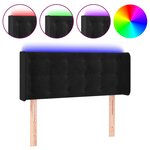 vidaXL Tête de lit à LED Noir 103x16x78/88 cm Velours