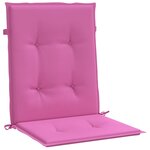 vidaXL Coussins de chaise à dossier bas lot de 4 rose tissu