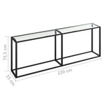 vidaXL Table console Transparent 220x35x75 5 cm Verre trempé