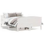 vidaXL Cadre de lit sans matelas blanc 150x200 cm bois de pin massif