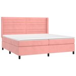 vidaXL Sommier à lattes de lit matelas et LED Rose 200x200 cm Velours