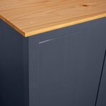 vidaXL Garde-robe à 3 portes Hill Gris 127x50x170 cm Pin solide