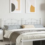 vidaXL Tête de lit métal blanc 193 cm