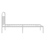 vidaXL Cadre de lit métal avec tête de lit blanc 107x203 cm