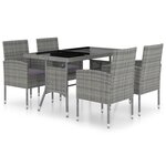 vidaXL Jeu à dîner de jardin 5 Pièces Résine tressée Anthracite et gris