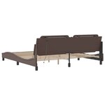 vidaXL Cadre de lit avec lumières LED marron 200x200 cm similicuir