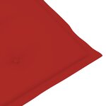 vidaXL Chaises de jardin lot de 4 avec coussins rouge Bois teck massif