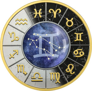 Pièce de monnaie en argent 500 francs g 17.50 millésime 2023 zodiac signs gemini
