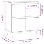 vidaXL Buffet Noir 60x35x70 cm Bois d'ingénierie