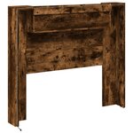 vidaXL Armoire tête de lit avec LED chêne fumé 120x16 5x103 5 cm
