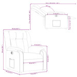vidaXL Fauteuil inclinable électrique Gris clair Tissu