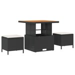 Ensemble de Canapés de Jardin de 9 Pièces avec Coussins Rattan Poly Noir Acacia