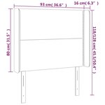 vidaXL Tête de lit avec oreilles Gris 93x16x118/128 cm Similicuir