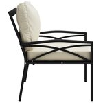 vidaXL Chaise de jardin avec coussins sable 68x76x79 cm acier