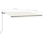 vidaXL Auvent automatique sur pied 400x350 cm Crème