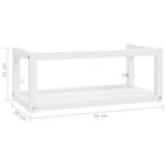 vidaXL Cadre de lavabo de salle de bain mural Blanc 79x38x31 cm Fer