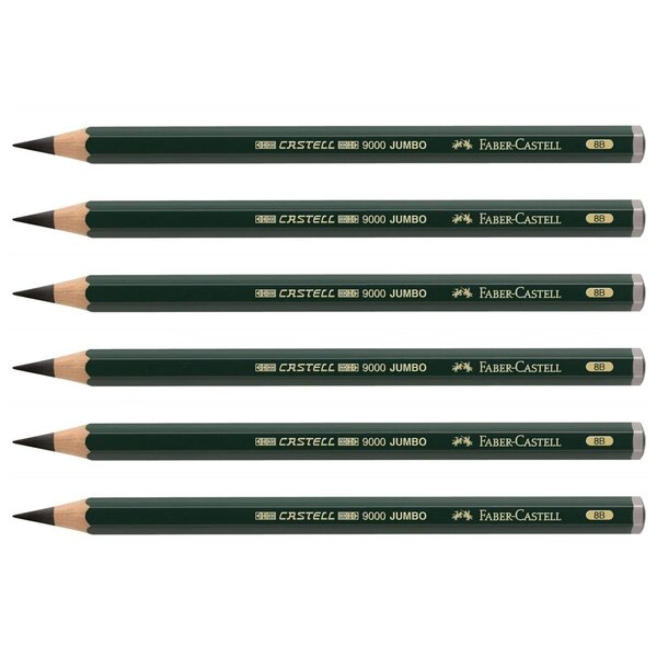 Crayon castell 9000 jumbo large mine 5 3 mm 8b x 6 faber-castell