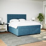 vidaXL Sommier à lattes de lit et matelas bleu 180x200 cm velours
