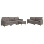 vidaXL Ensemble de canapés 3 Pièces repose-pied et coussins décoratifs