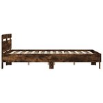 vidaXL Cadre de lit avec tête de lit chêne fumé 150x200 cm
