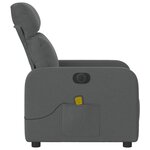 vidaXL Fauteuil inclinable de massage électrique gris foncé tissu