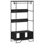 vidaXL Armoire noir 90x50x180 cm bois d’ingénierie
