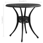 vidaXL Table de jardin Noir 78x78x72 cm Aluminium coulé