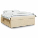 vidaXL Sommier à lattes de lit avec matelas Crème 200x200 cm Tissu