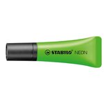 Surligneur neon tendance pointe biseautée 2- 5 mm vert x 10 stabilo