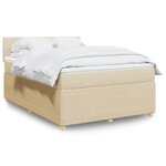 vidaXL Sommier à lattes de lit avec matelas Crème 140x190 cm Tissu