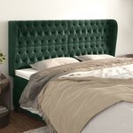 vidaXL Tête de lit avec oreilles Vert foncé 203x23x118/128 cm Velours