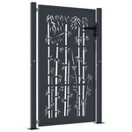 vidaXL Portail de jardin anthracite 105x130 cm acier design de bambou