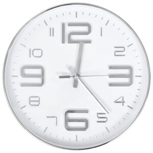 vidaXL Horloge murale 30 cm Argenté
