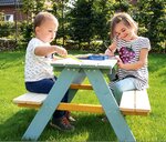 Table en bois 4 places avec bancs Nicky Multicolore