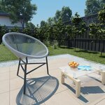 vidaXL Chaise de jardin sous forme de lune Résine tressée Gris