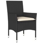 vidaXL Chaises de jardin avec coussins lot de 2 noir résine tressée