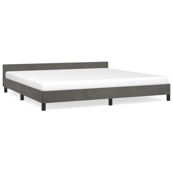 vidaXL Cadre de lit avec tête de lit Gris foncé 200x200 cm Velours