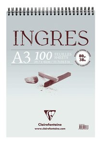 Bloc Ingres Etude vergé A3 100F 80g Ivoire CLAIREFONTAINE