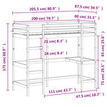 vidaXL Lit superposé avec bureau cire marron 80x200 cm bois pin massif