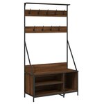 vidaXL Porte-vêtements et rangement des chaussures chêne marron