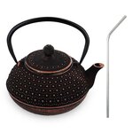 Théière en fonte Sui 0 8 L + 4 pailles en inox