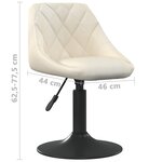 vidaXL Tabouret de bar Crème Velours